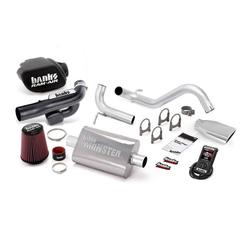 Jeep Wrangler Performance Exhaust - Banks Power - Single Exit, Stinger System with AutoMind - Chrome - `12-`14